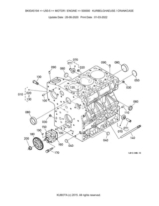 U50 Engine Kubota U50-5 Excavator Parts Catalogue Manual (Publishing ID BKIDA5194).pdf