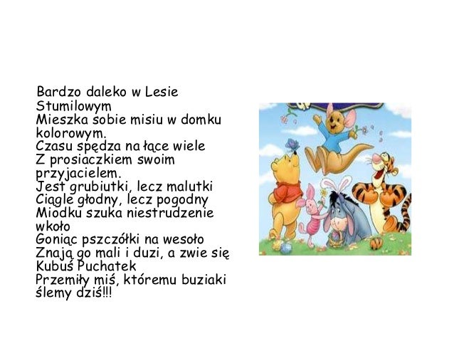 Pytania Do Lektury Kubuś Puchatek Kubuś puchatek