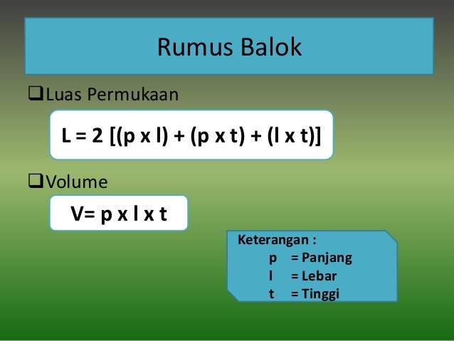 Bangun Ruang (Kubus, Balok, dan Tabung)