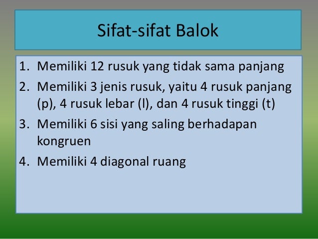Bangun Ruang (Kubus, Balok, dan Tabung)