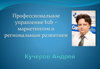 Профессиональное
управление b2b –маркетингом
и продажами
Кучеров Андрей
 