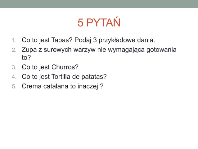 Podręcznik Do Hiszpańskiego Klasa 8 Kuchnia hiszpa˝ska | PPT