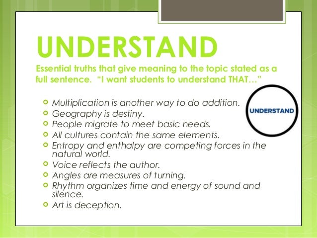 Know Understand Do Know Understand Do