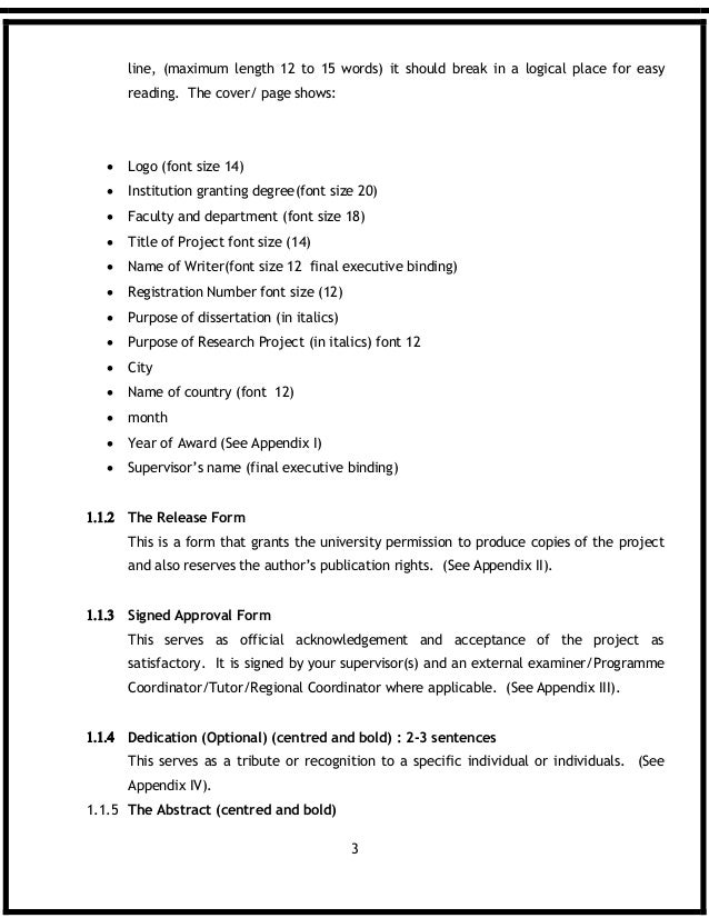 Font size in dissertation