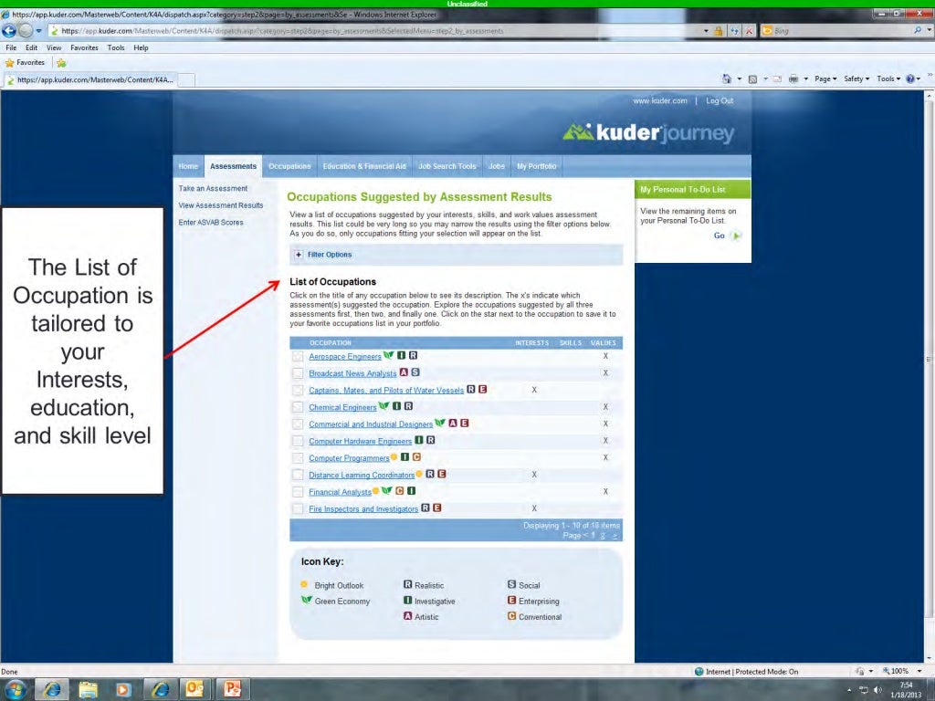 Kuder career assessment