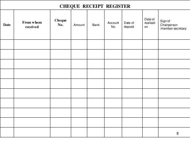 cheque register format