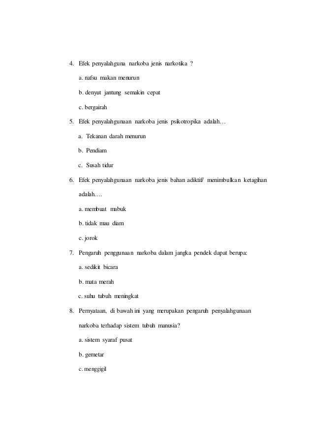 Contoh Angket Terbuka Tentang Narkoba Kumpulan Soal Pelajaran 5