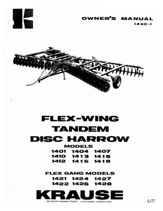 Kuhn 1400 flex wing disc harrow