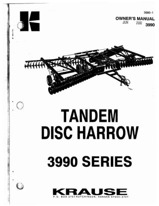 Kuhn 3990 tandem disc harrow