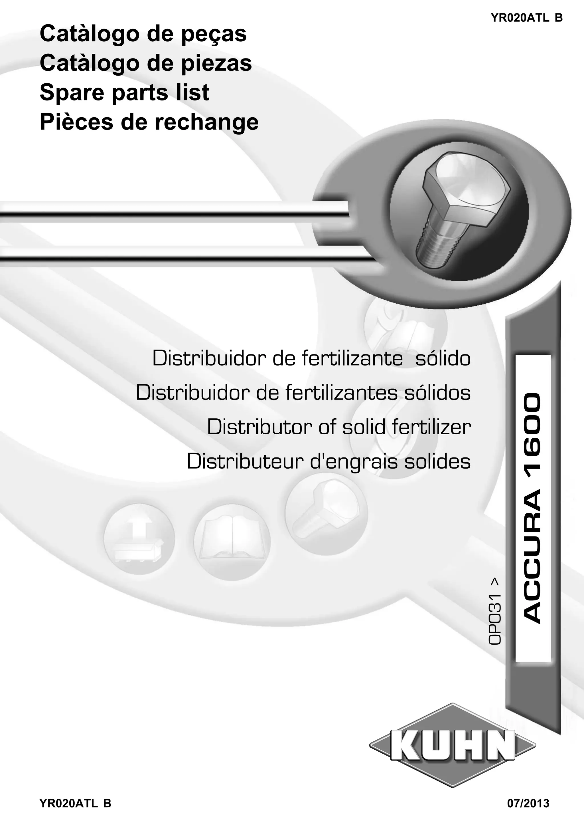 Kuhn accura 1600 distributor of solid fertilizer | PDF