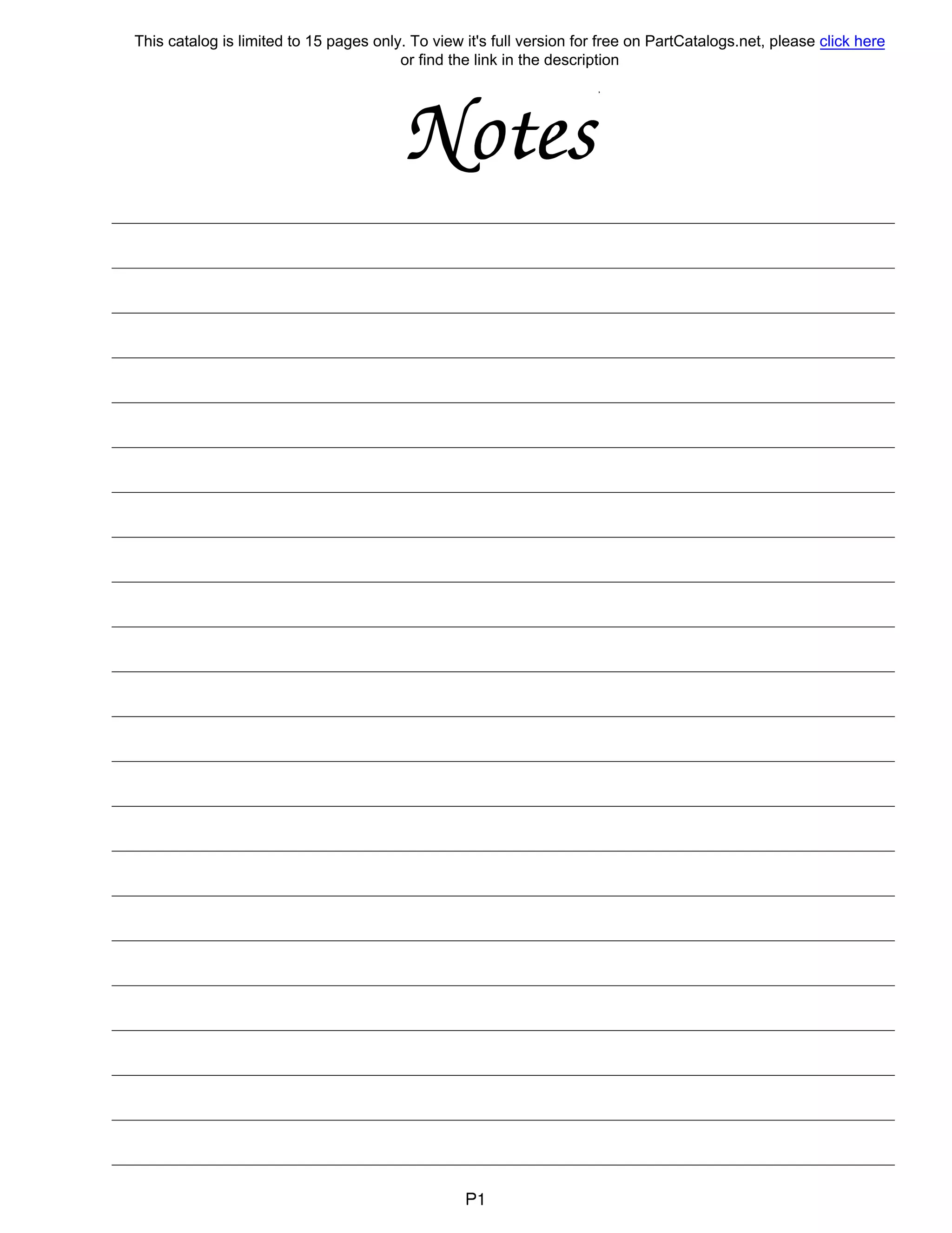 (j[otes
Р1
This catalog is limited to 15 pages only. To view it's full version for free on PartCatalogs.net, please click here
or find the link in the description
 