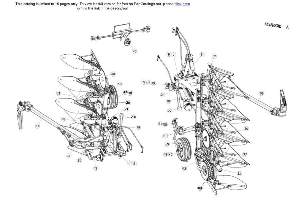 Kuhn master 102NSN Reversible ploughl parts list