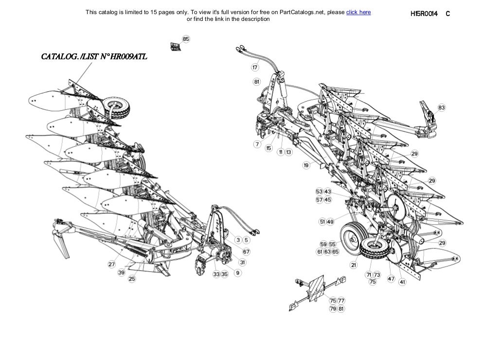 Kuhn MultiMaster 112NSH Mounted reversible Plough Spare parts list