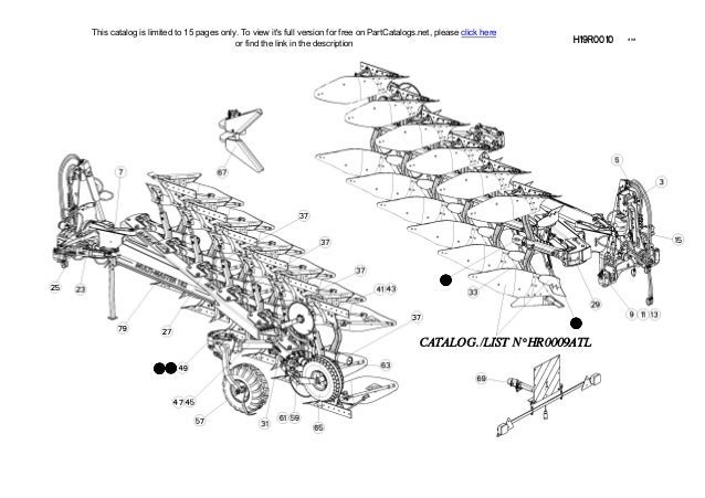 Kuhn Multi-Master 182NSH Mounted Reversible Plough Spare parts List