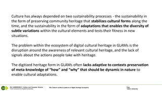 Cultural resilience in digital heritage ecosystems | PDF