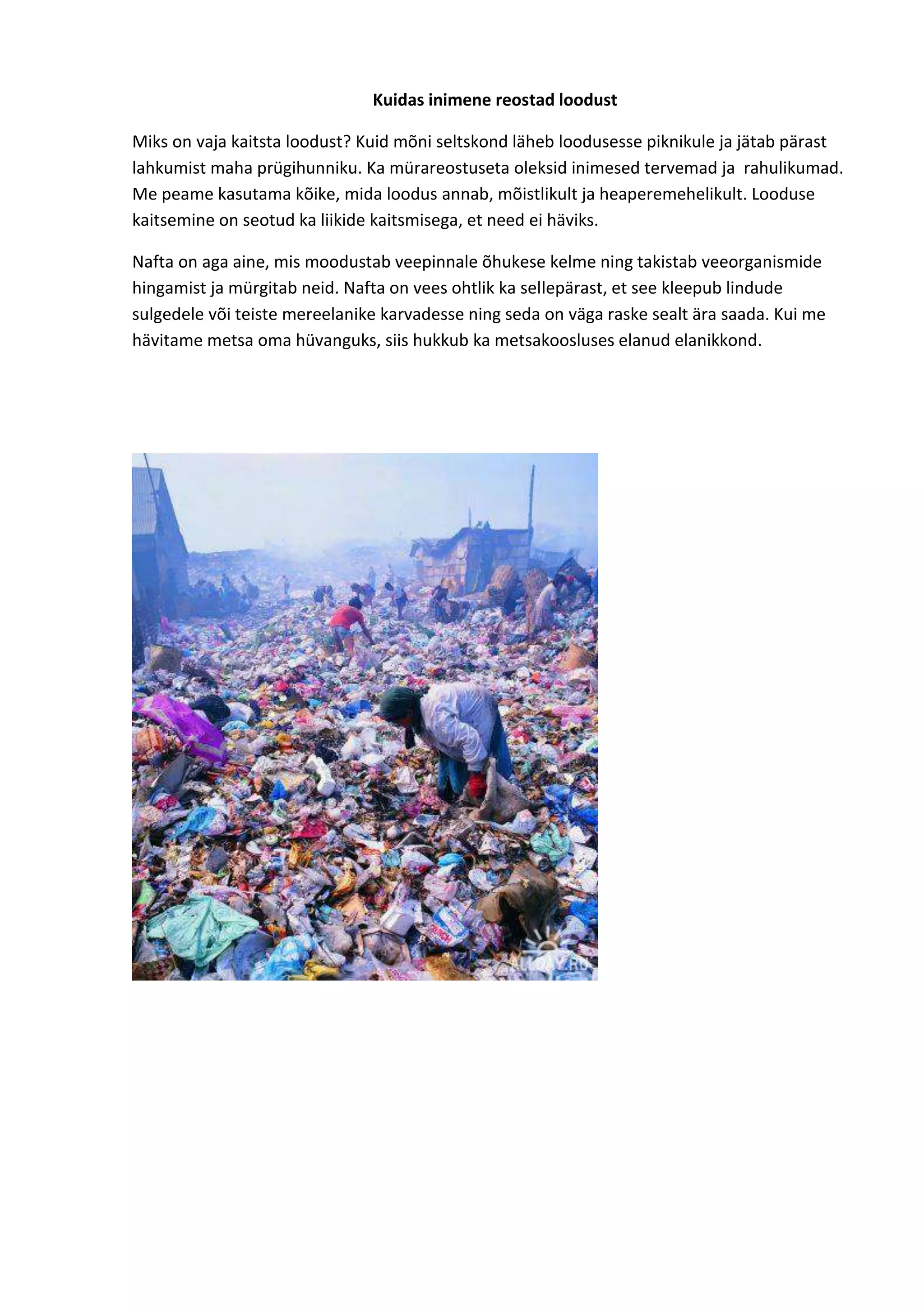 Kuidas inimene reostad loodust | DOCX