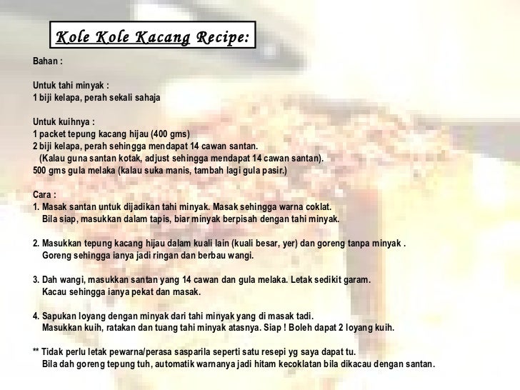 Kuih Cara Recipe - Contoh KR