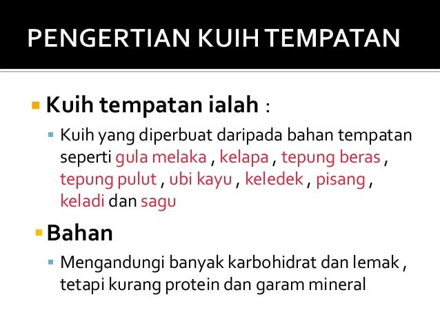 Kuih Tempatan Kemahiran Hidup Tingkatan 1