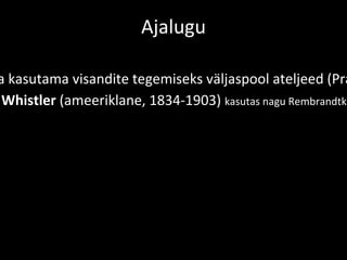 Ajalugu 18.Saj hakati kuivnõela kasutama visandite tegemiseks väljaspool ateljeed (Prantsusmaa) James Abbott McNeill  Whistler  ( ameeriklane,  1834-1903)   kasutas nagu Rembrandtki nii oforti kui ka kuivnõela koos. 