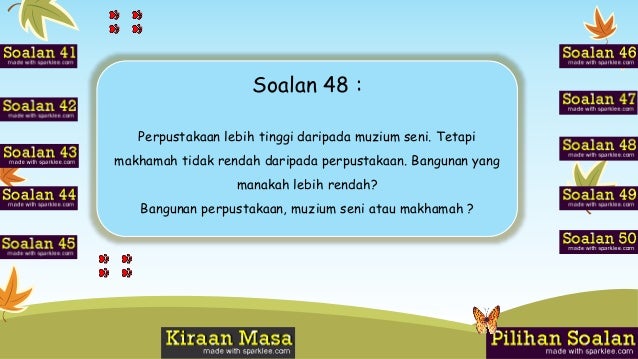 Contoh Soalan Kuiz Matematik Menengah Atas - Kerkose