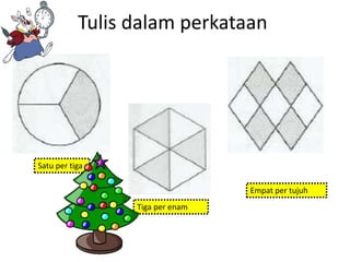 Tulis dalam perkataan




Satu per tiga

                                 Empat per tujuh
                 Tiga per enam
 