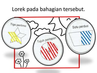 Lorek pada bahagian tersebut.
 