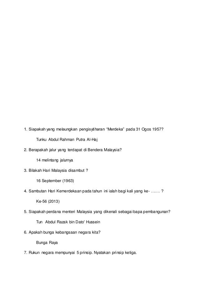 Kuiz sejarah merdeka 2020