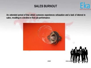 © Eka Academy Pvt Ltd. www.ekaacademy.inKUKRI
SALES BURNOUT
An extended period of time where someone experiences exhaustion and a lack of interest in
sales, resulting in a decline in their job performance.
 