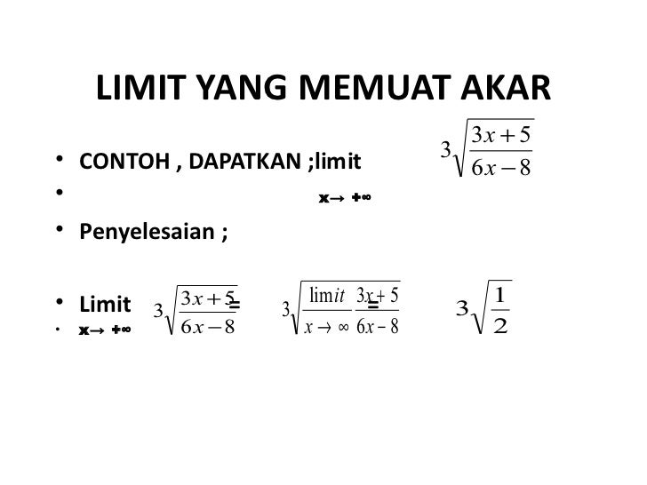 Limit Akar Pangkat 3 Contoh Soal Pelajaran