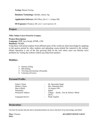 Kuldeep singh yadav | PDF