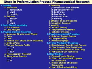 Seminar on Preformulation studies Slide 10