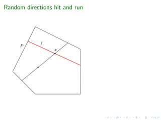 Random directions hit and run
P
x
 