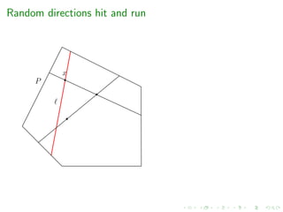 Random directions hit and run
P
x
 