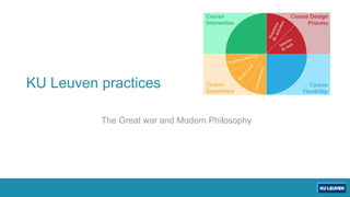 KU Leuven practices
The Great war and Modern Philosophy
 