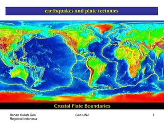earthquakes and plate tectonics Bahan Kuliah Geo Regional Indonesia Geo UNJ 