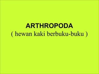 ARTHROPODA
( hewan kaki berbuku-buku )
 