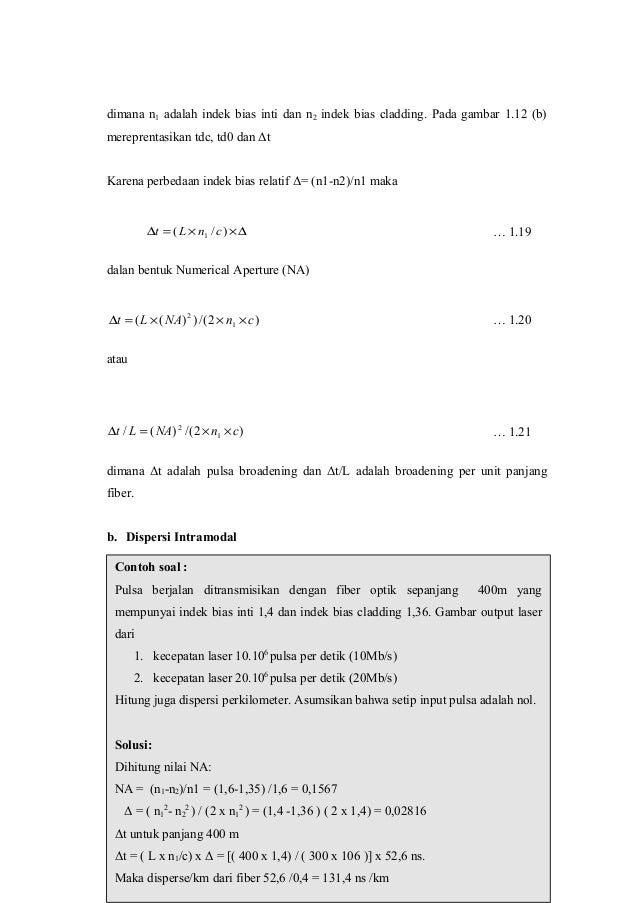 Contoh Soal Fiber Optik Contoh Soal Fiber Optik