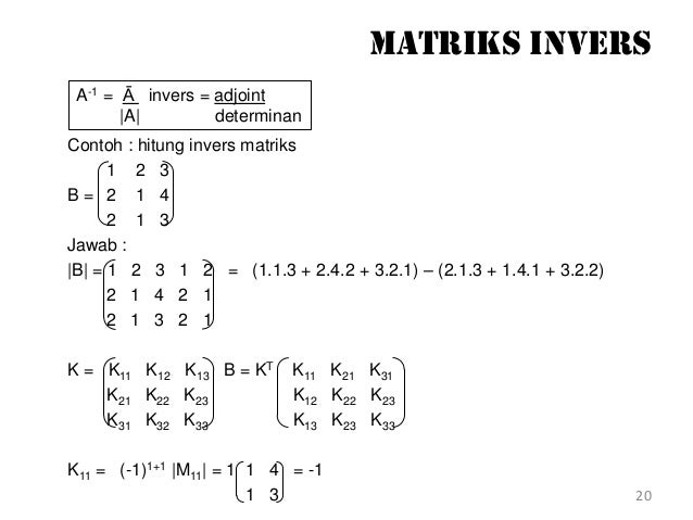 Contoh Soal Matriks Invers