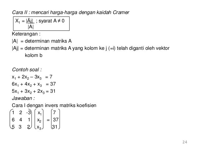 Contoh Soal Matriks Matematika Ekonomi Kami