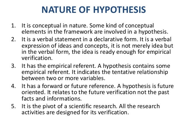 nature of hypothesis pdf