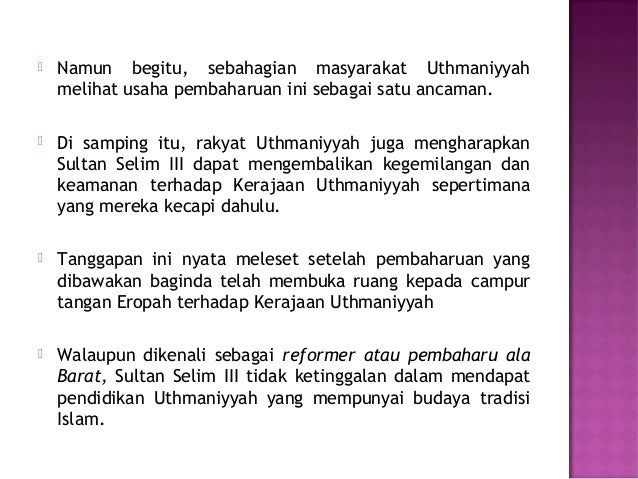 Pembaharuan Ketenteraan Pada Zaman Sultan Selim Iii