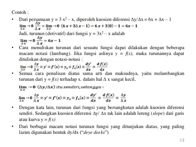 Kuliah 3 hitung diferensial