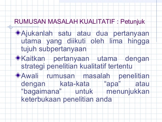 Perumusan Masalah dan Hipotesis Penelitian