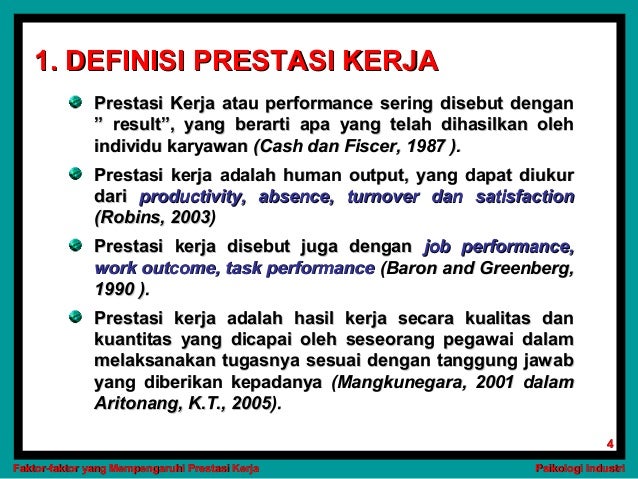 Faktor Faktor Yang Mempengaruhi Penilaian Prestasi Kerja Menurut Para Ahli