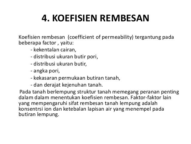 Mekanika Tanah Aliran Air Dalam Tanah