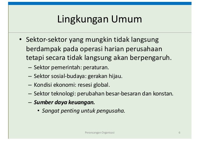 Dampak Lingkungan Pada Organisasi Kuliah 5 Ompi