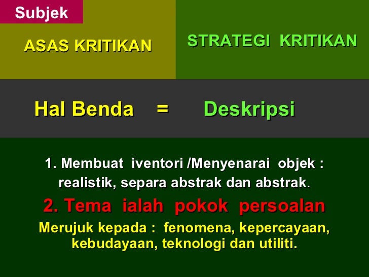Kuliah 8 Kritikan Seni STPM 2012 Kuliah 8 Kritikan Seni STPM 2012