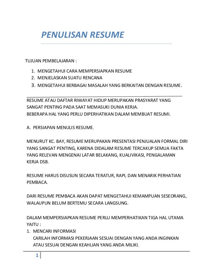Cara Membuat Resume Kuliah etikombis pembuatan resume 