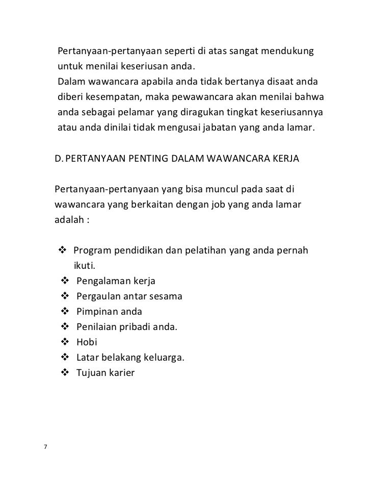 Kuliah Kombis Wawancara Kerja