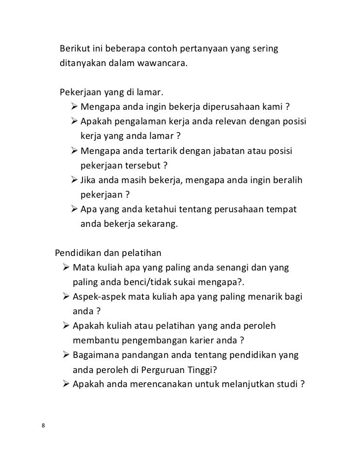Contoh Wawancara Dengan Orang Tua Tentang Pekerjaan Kumpulan Kerjaan